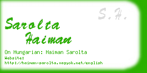 sarolta haiman business card